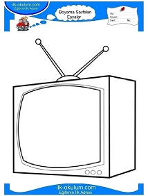 Çocuklar İçin Tv Boyama Sayfaları 